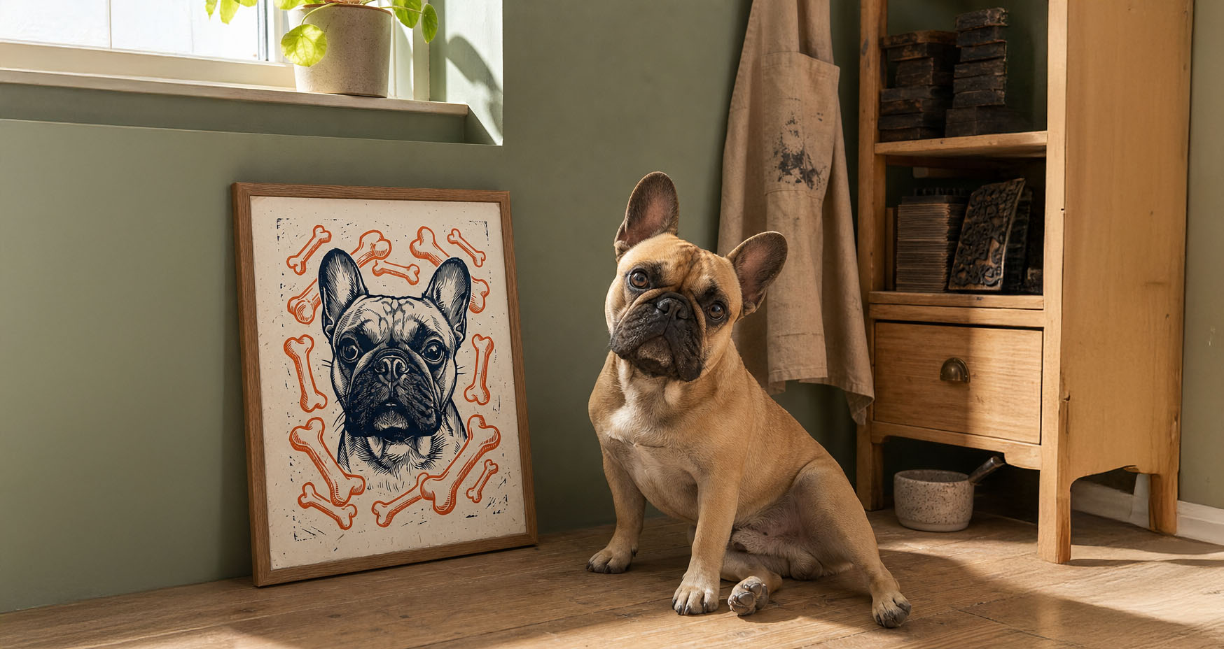 Portrait Linogravure en situation